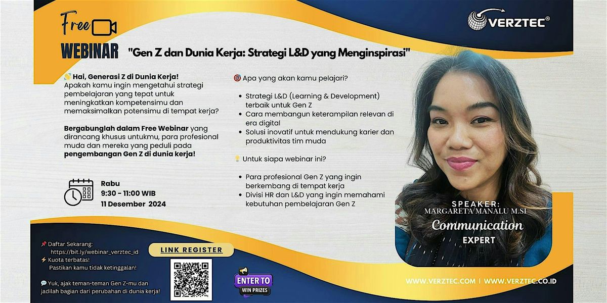 Free Webinar : "Gen Z dan Dunia Kerja: Strategi L&D yang Menginspirasi"