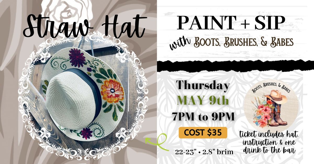 Straw Hat Paint & Sip | Between The Bun