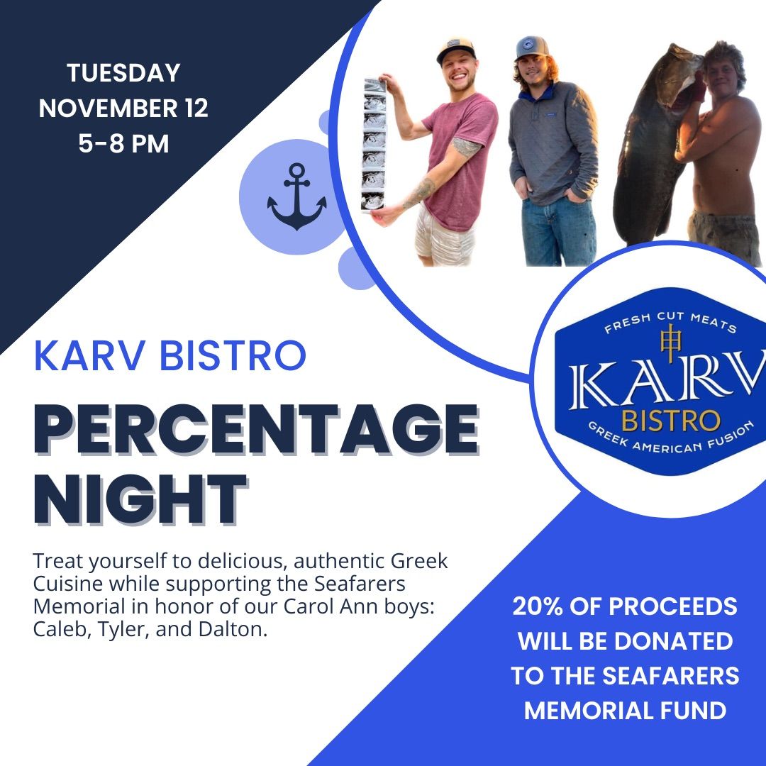 Karv Bistro - Percentage Night for the Seafarers Memorial