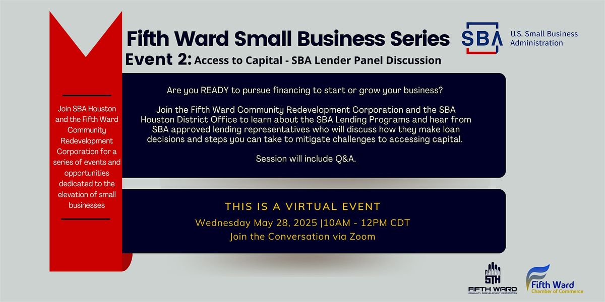 Access to Capital \u2013 SBA Lender Panel Discussion - VIRTUAL