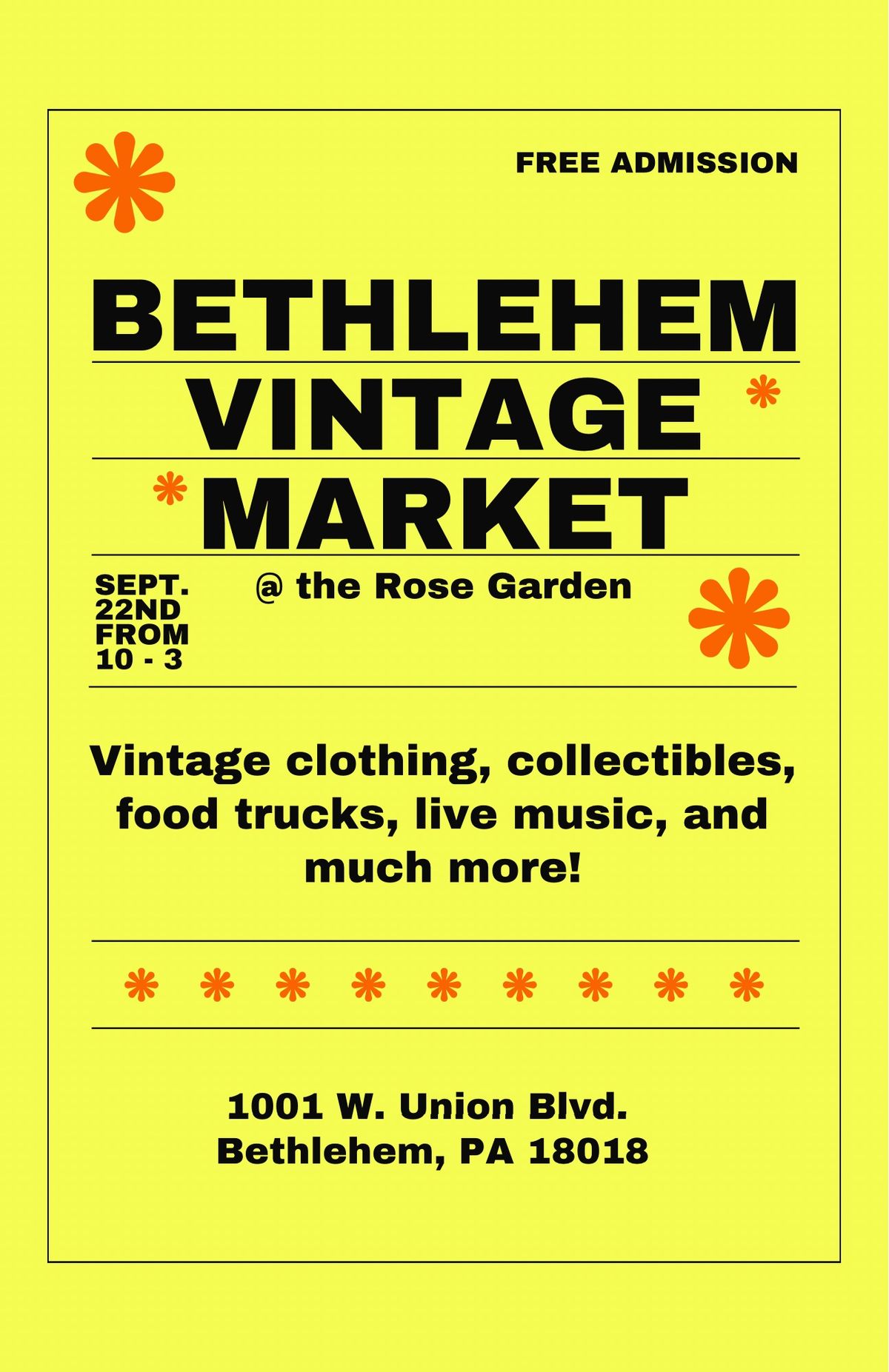 Bethlehem Vintage Market @ The Rose Garden 