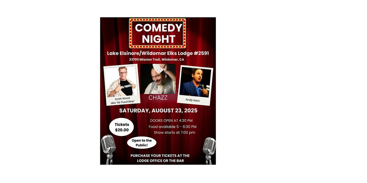 A COMEDY EVENT YOU WON'T WANT TO MISS!
