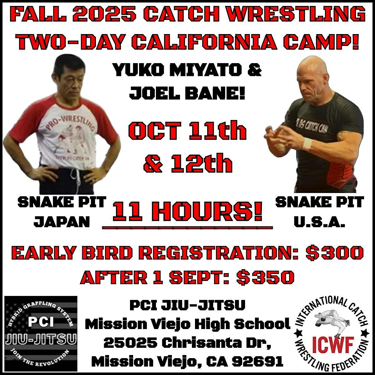 FALL 2025 CALIFORNIA CATCH WRESTLING TWO-DAY CAMP!