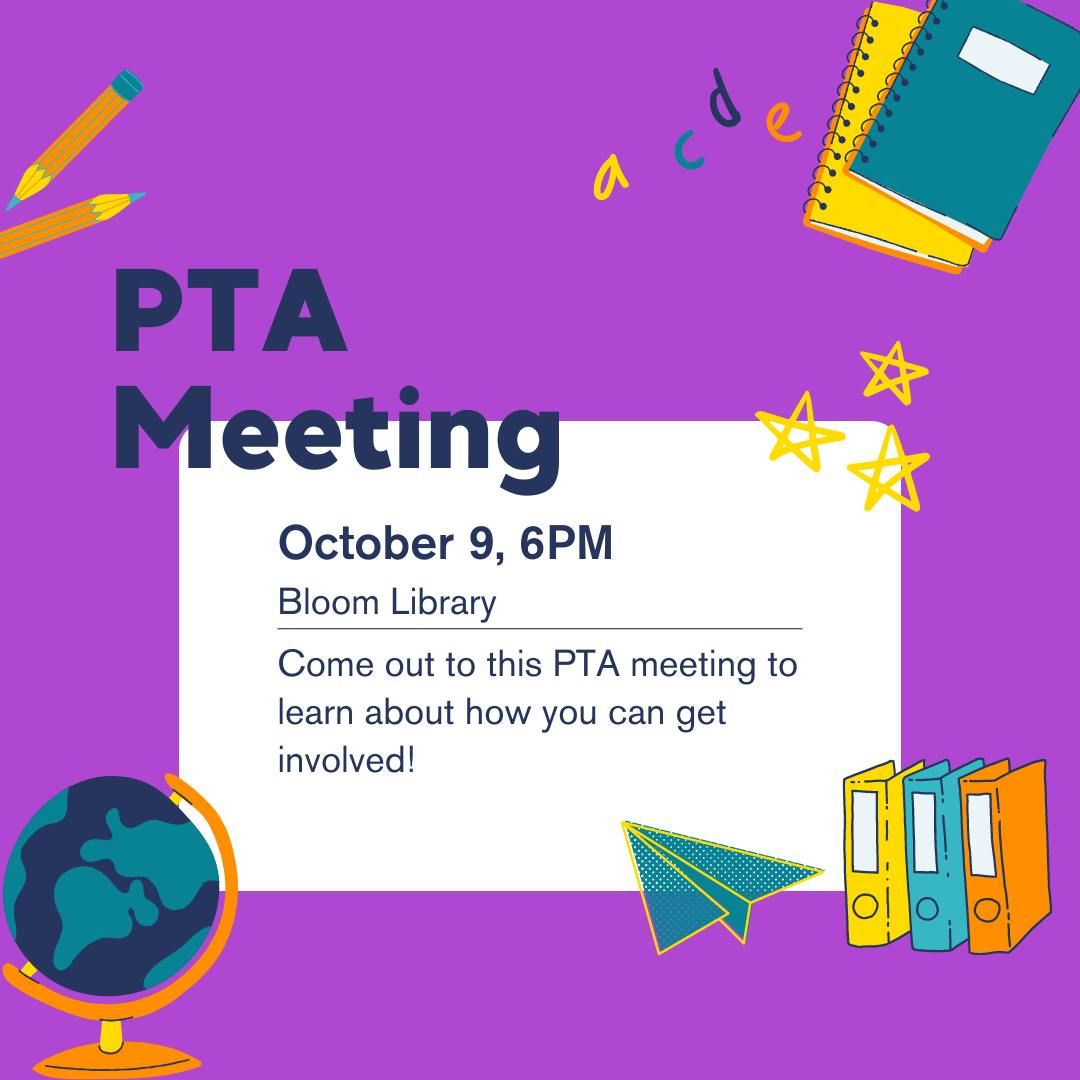 October 9 PTA Meeting