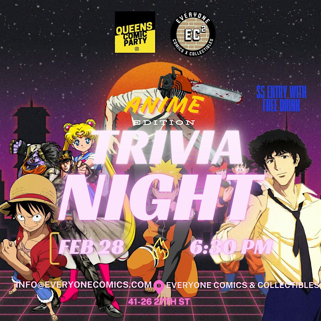 Anime & Manga Trivia Night At Everyone Comics