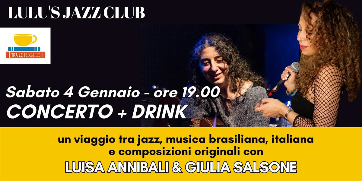 CONCERTO + APERITIVO al LULU'S JAZZ CLUB presso Libreria 'TRA LE RIGHE'