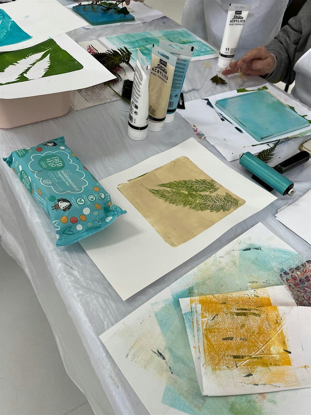 Gelli Plate Printmaking Art Workshop: Layered Prints, and Botanicals