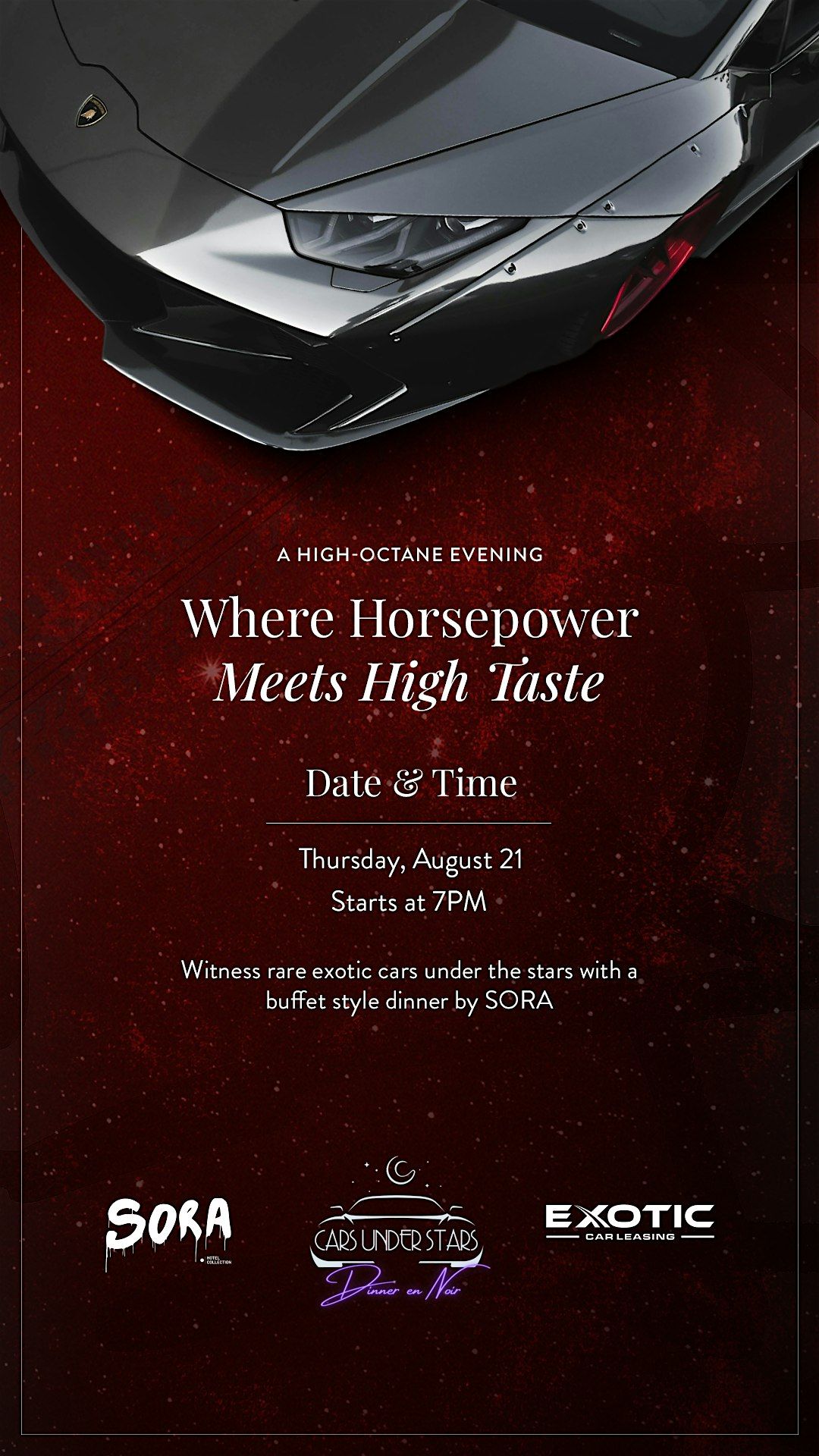 Cars Under Stars: Dinner en Noire x SORA
