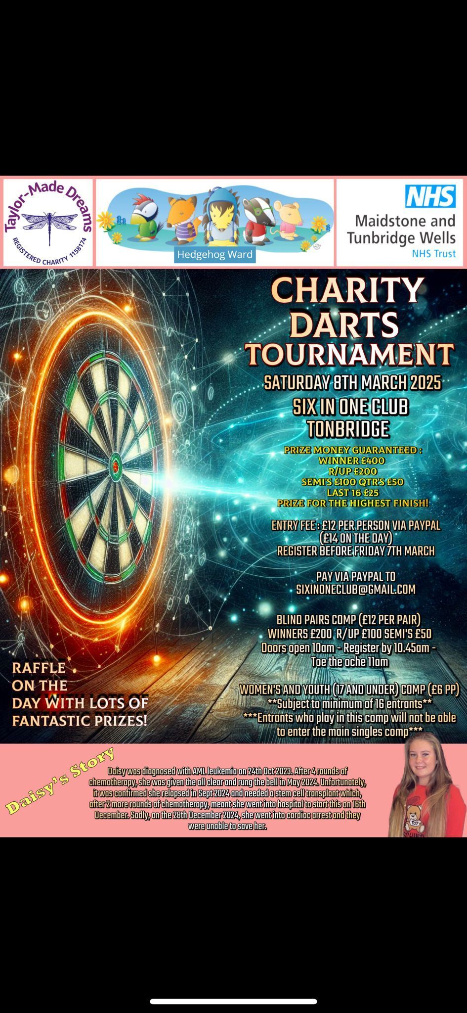 Daisy's Charity Darts Tournament