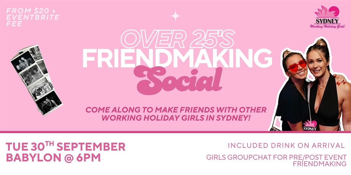 Over 25 Friendmaking Social | Tuesday 30th September