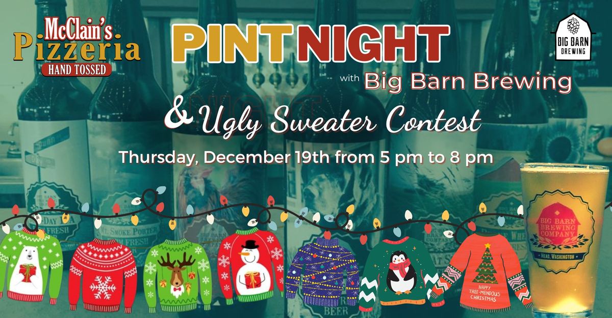 Pint Night & Ugly Sweater Contest at McClain's Pizzeria!