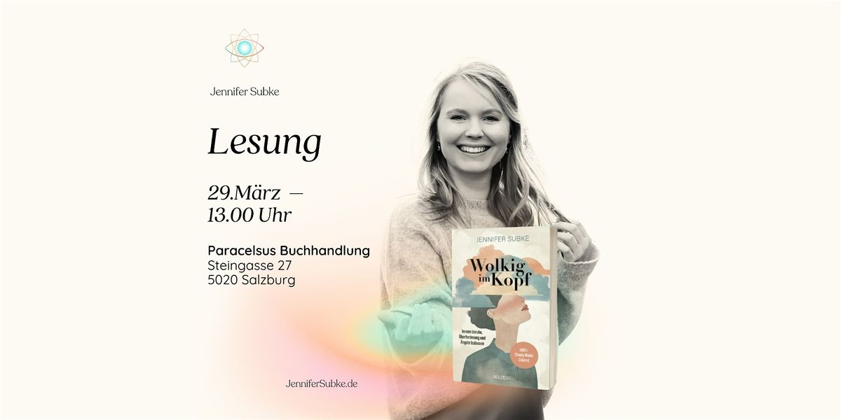 Lesung des psychologischen Ratgebers "Wolkig im Kopf" von Jennifer Subke