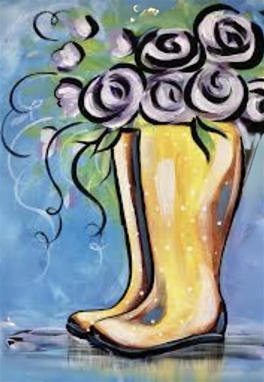 Paint with Ashley Blake \u201cSpring Boots\u201d Paint Night