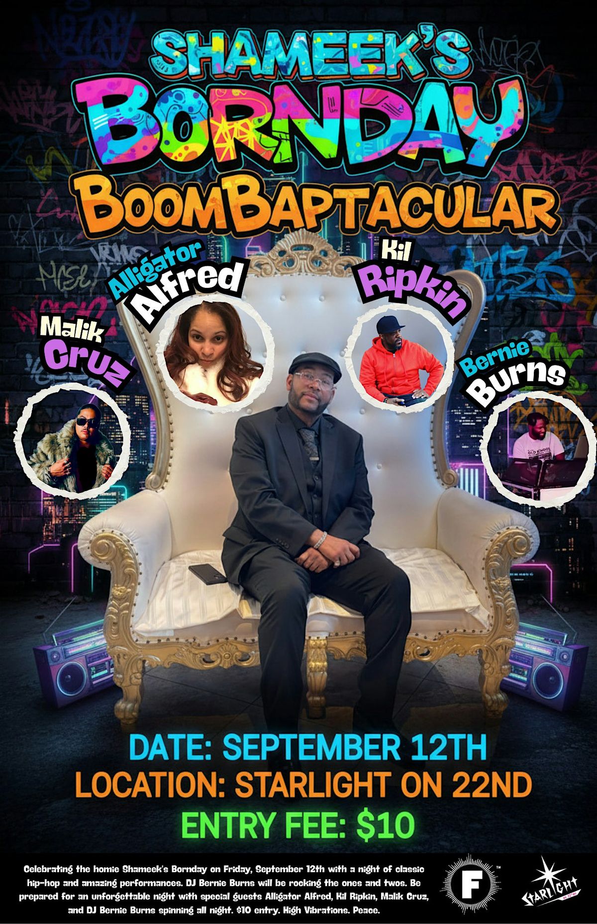 Shameek\u2019s Bornday Boom Baptacular \u2013 A Night of Classic & Underground Hip-Ho