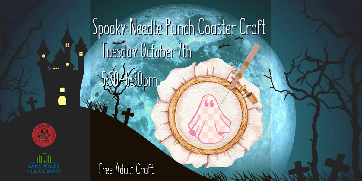 Free Spooky Needle Punch Coaster Craft