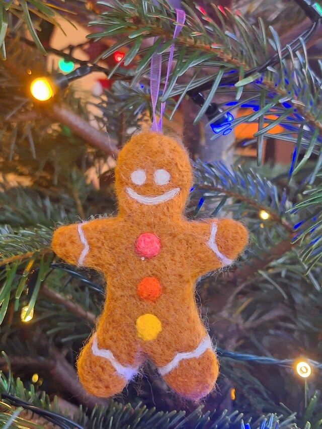 Needle Felting Workshop: make a gingerbread man Christmas tree decoration