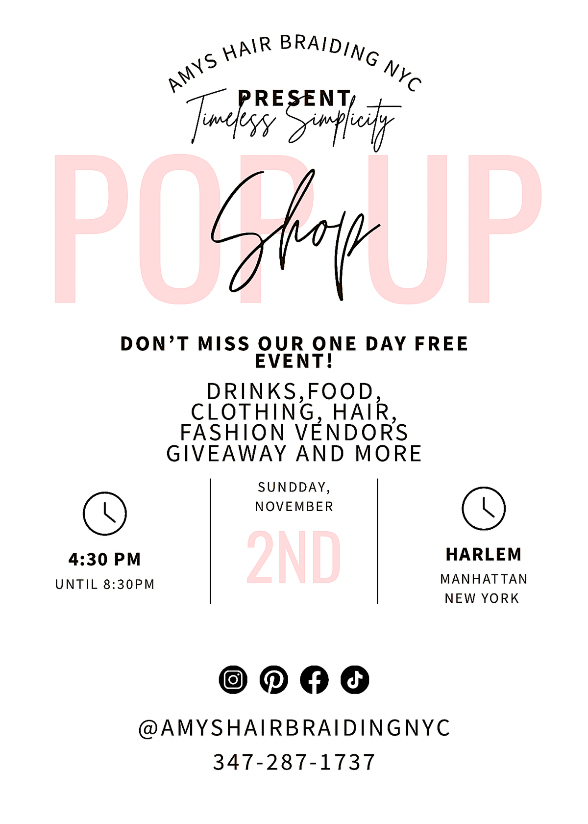 Timeless Simplicity Pop Up Shop