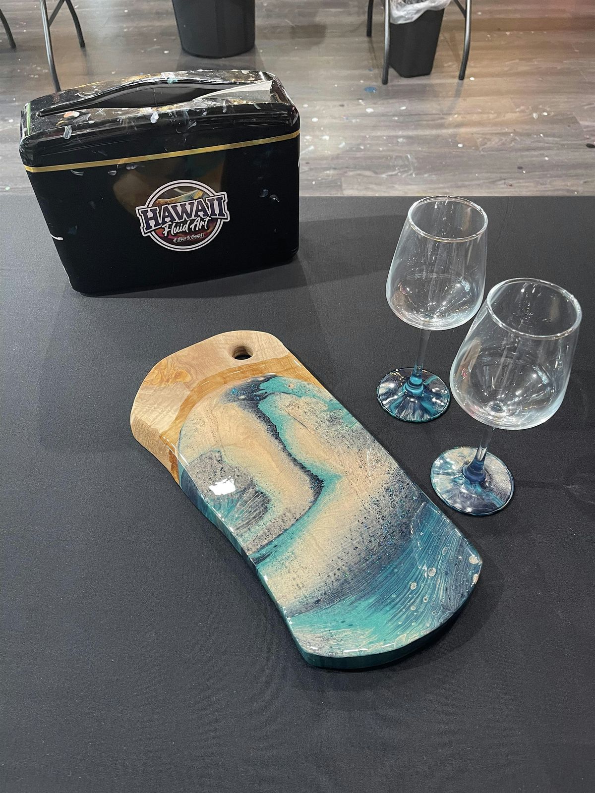 SaturHey Paint n' Sip Acrylic & Resin Charcuterie Board