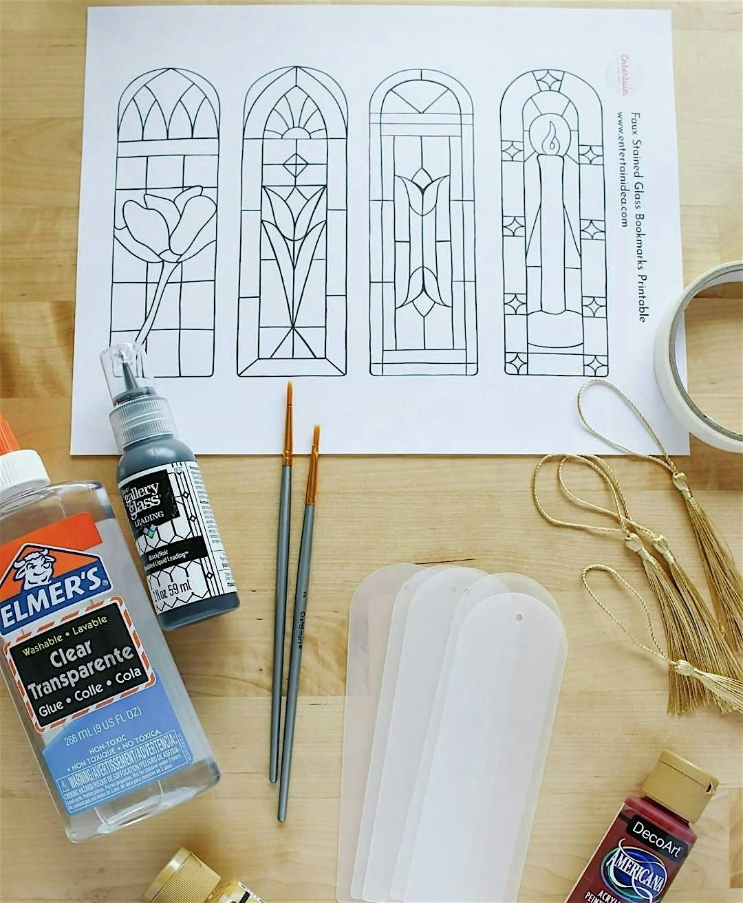 Book Craft: Faux Stained-Glass Bookmark