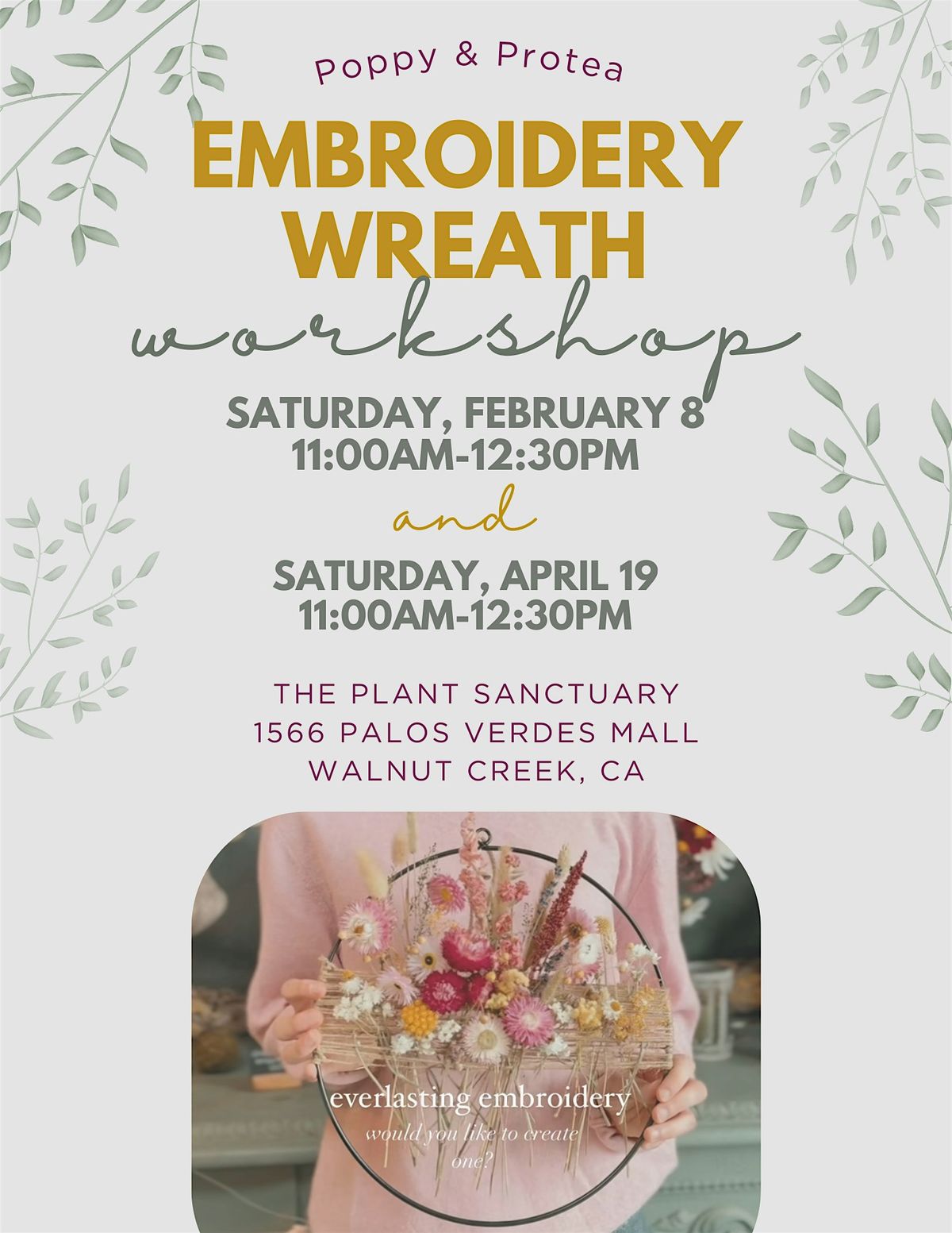 Everlasting Embroidery Wreath Workshop