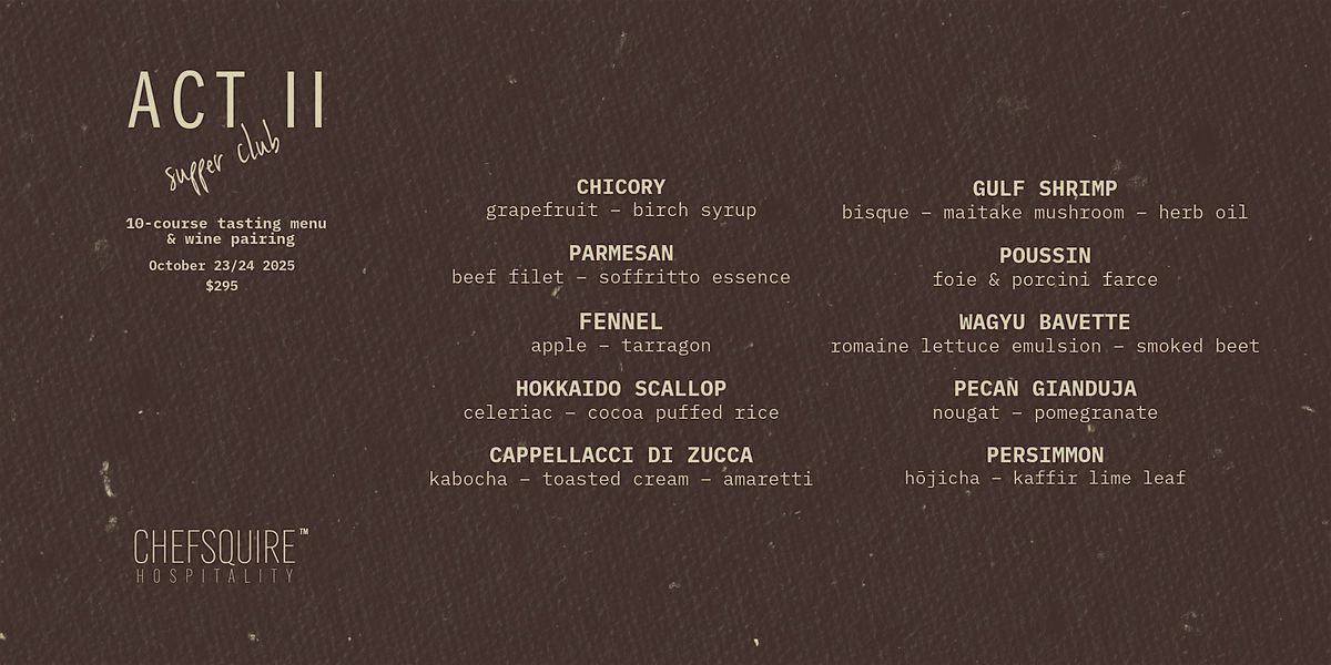 Act II: Supper Club (October)