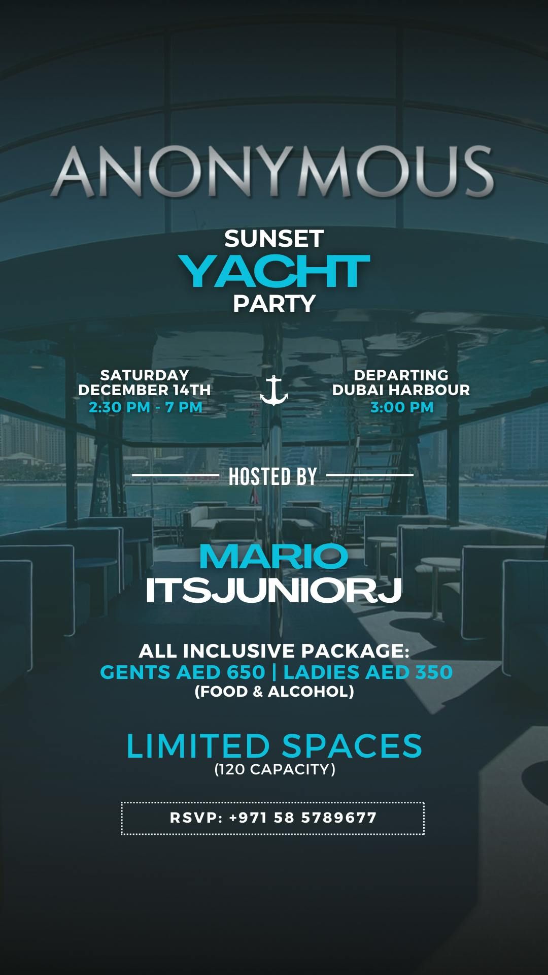 ANONYMOUS SUNSET YACHT PARTY