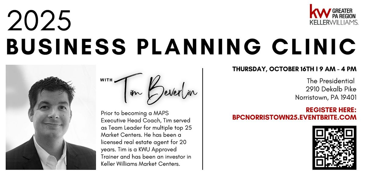 Business Planning Clinic with Tim Beverlin - Norristown