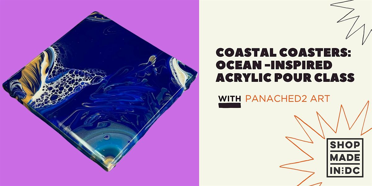Coastal Coasters: An Ocean-Inspired Acrylic Pour Class