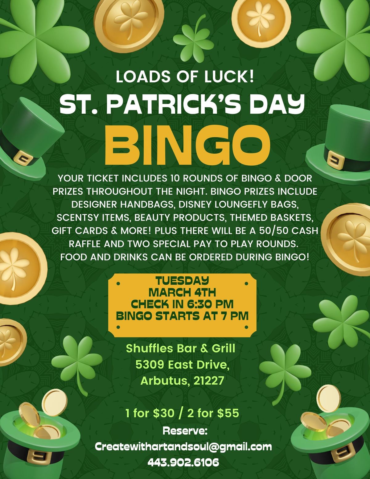 Loads of Luck BINGO- Shuffles Bar & Grill 