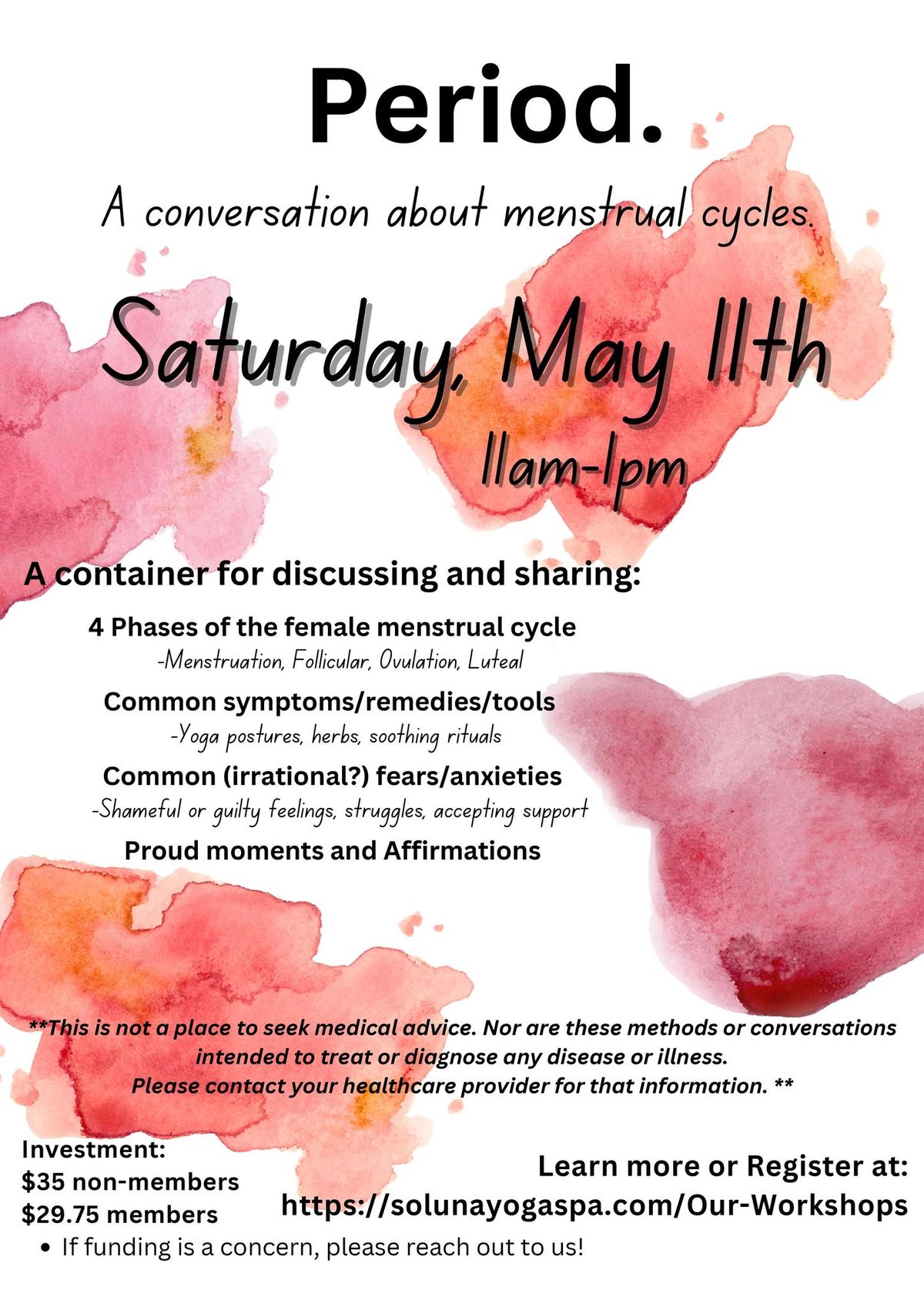 Period. A Workshop Dedicated to our Menstrual Cycle 