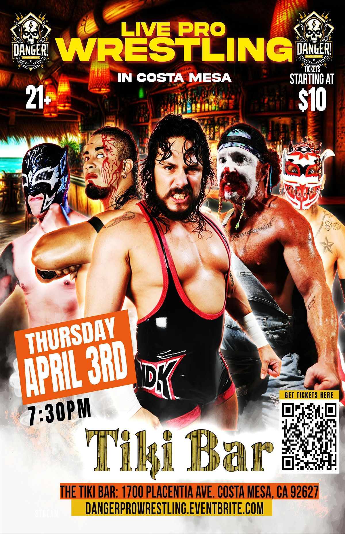 $10 Wrestling at Tiki Bar Costa Mesa