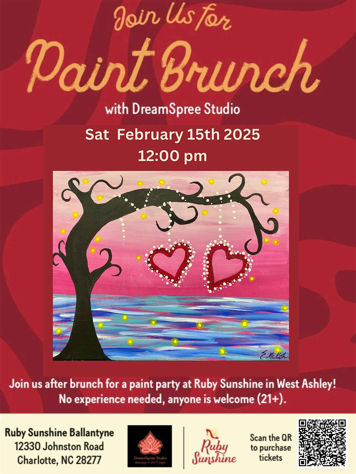 February Paint and Brunch at Ruby Sunshine Ballantyne