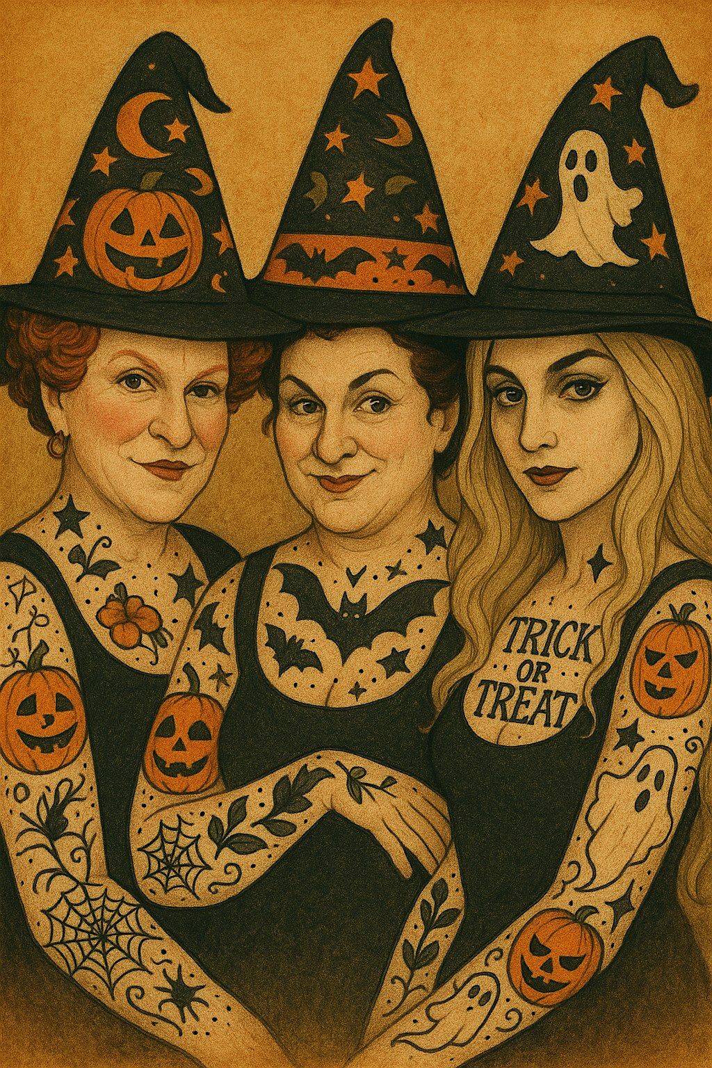 Hocus Pocus Fedora Painting & Flash Tattoo