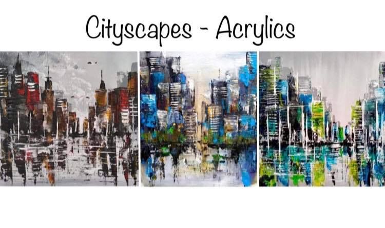 Cityscapes using a pallet knife with Sophie Bliss Kilpatrick