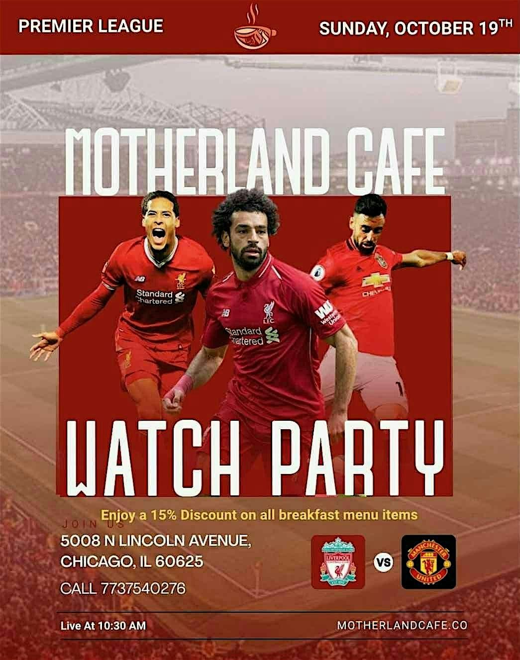 Liverpool vs Manchester United (Motherland Cafe watch party)