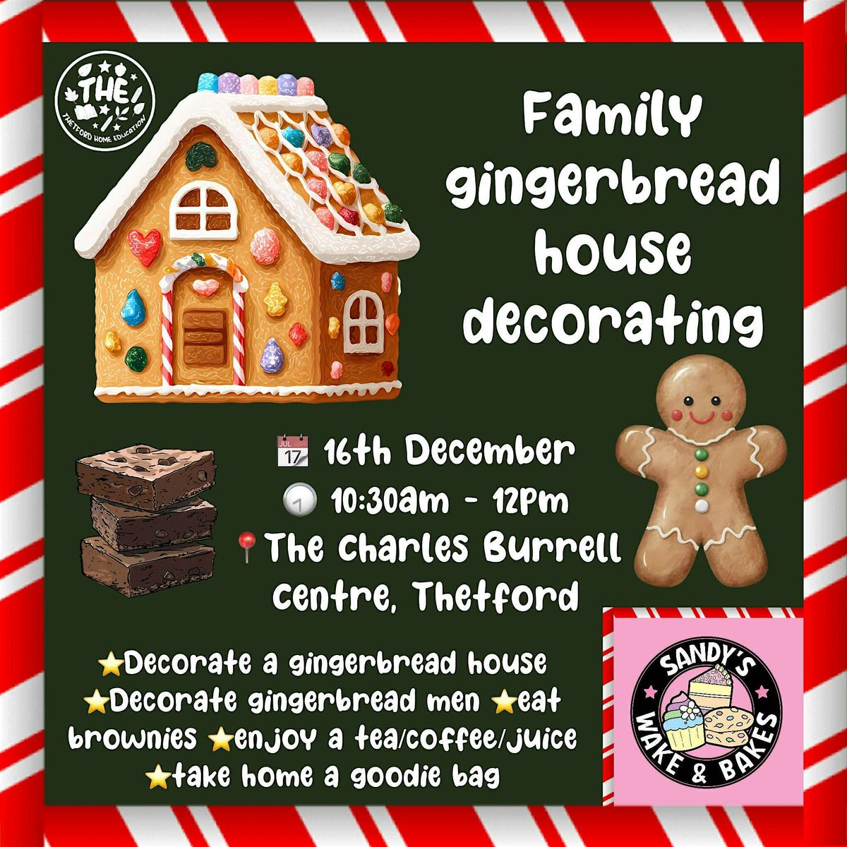 Family gingerbread house decorating