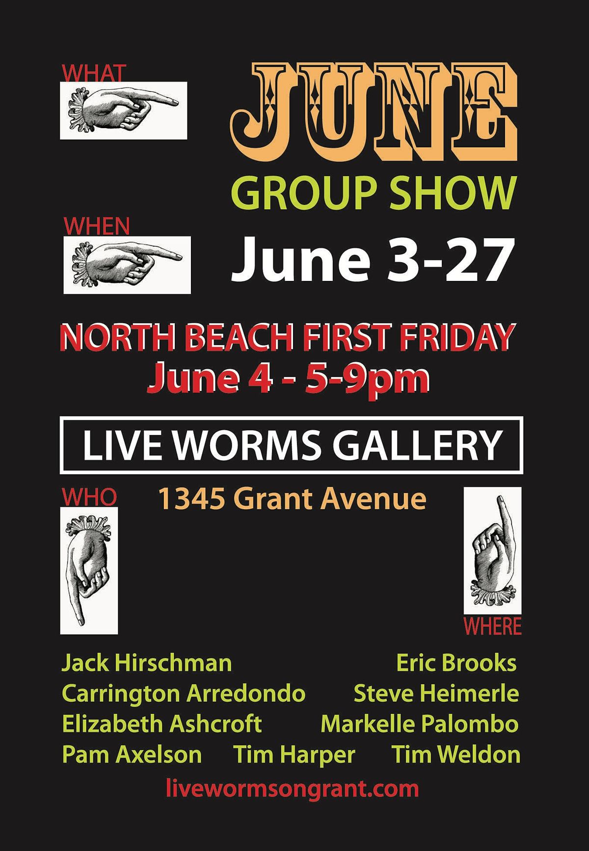JUNE Group Show, 1345 Grant Avenue, San Francisco, 3 June to 27 June