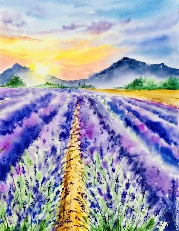 Lavender Fields in Watercolors with Phyllis Gubins