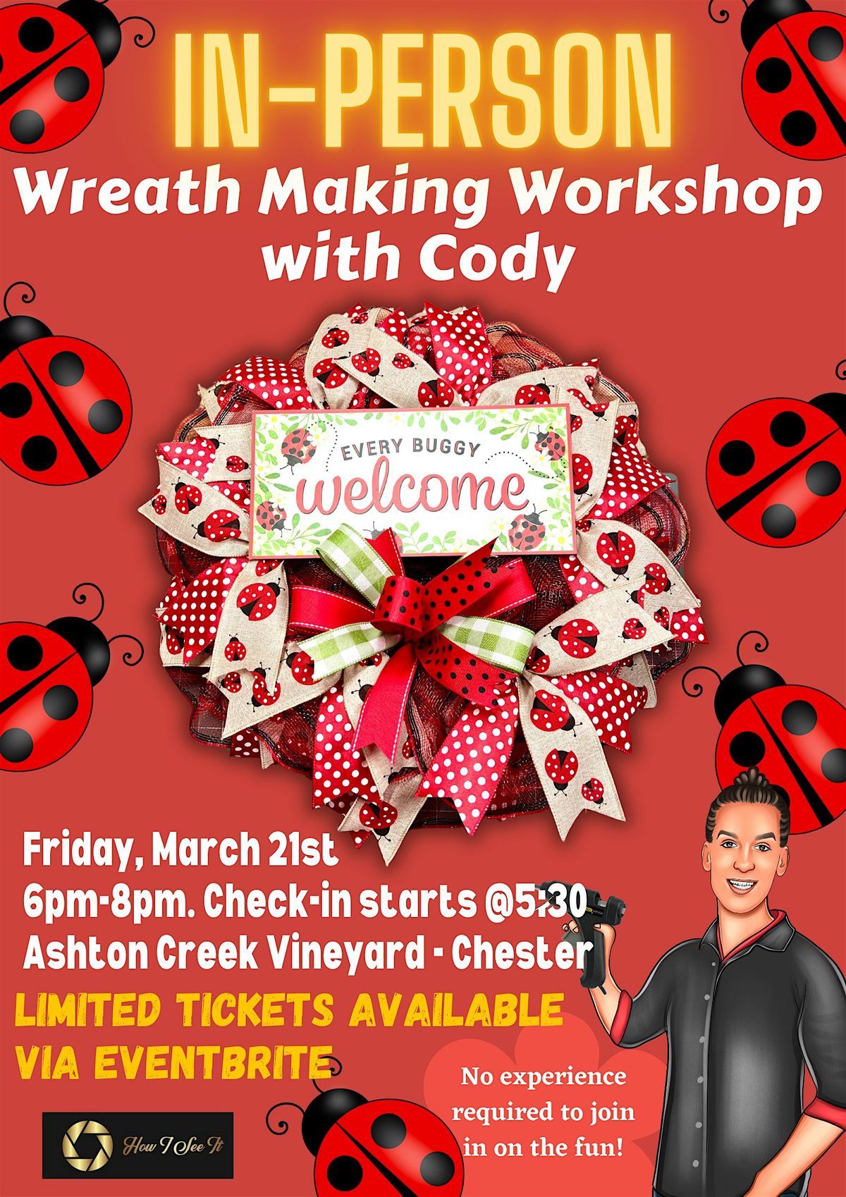 Ladybug Wreath Making Class with Cody at Ashton Creek - How I See It Blog