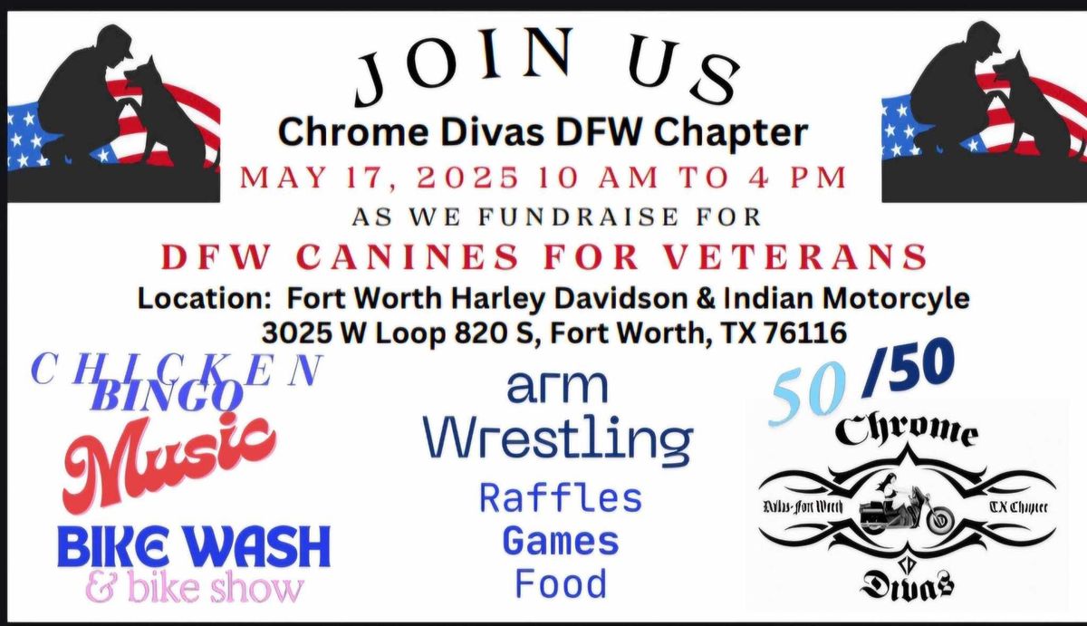 DFW Chrome Divas raise funds for DFW Canines for Vets!!!