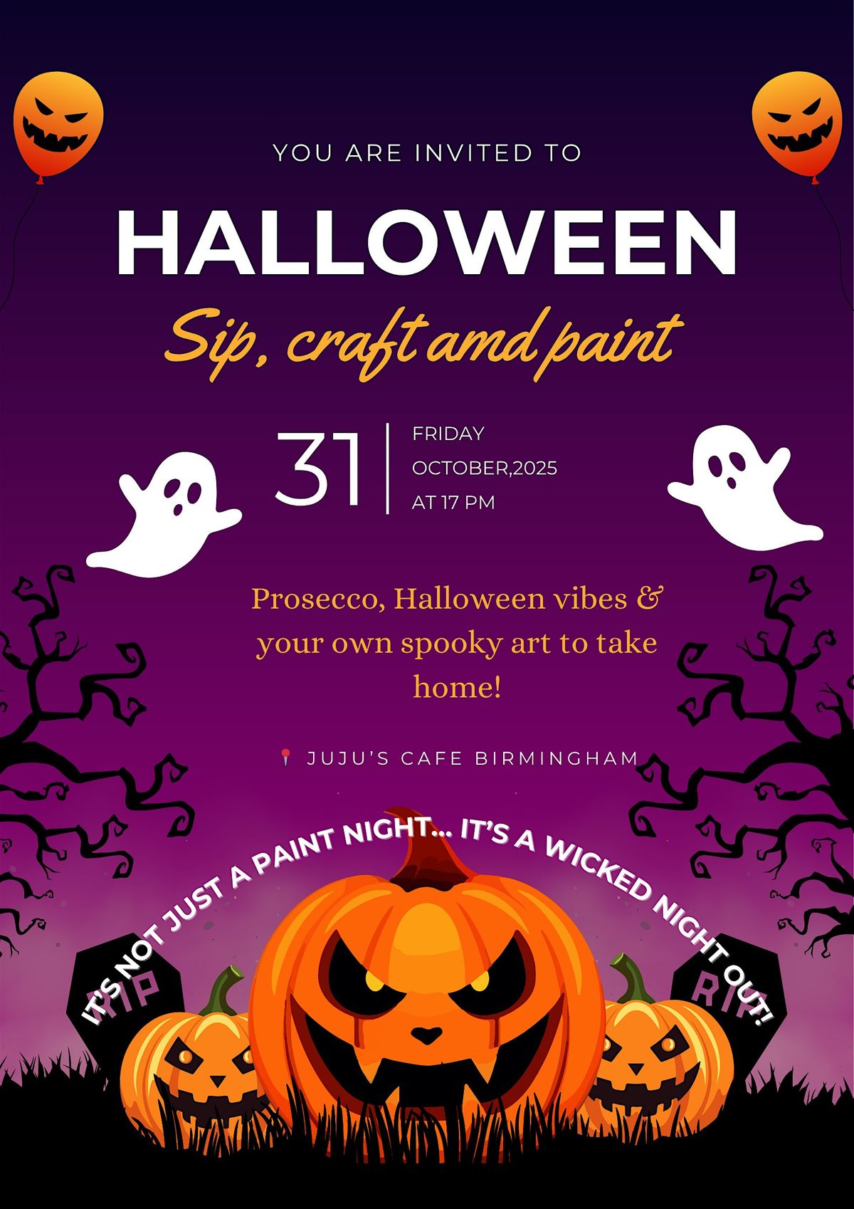 Halloween Sip & Paint \u2013 Create Your Own Spooky Masterpiece!