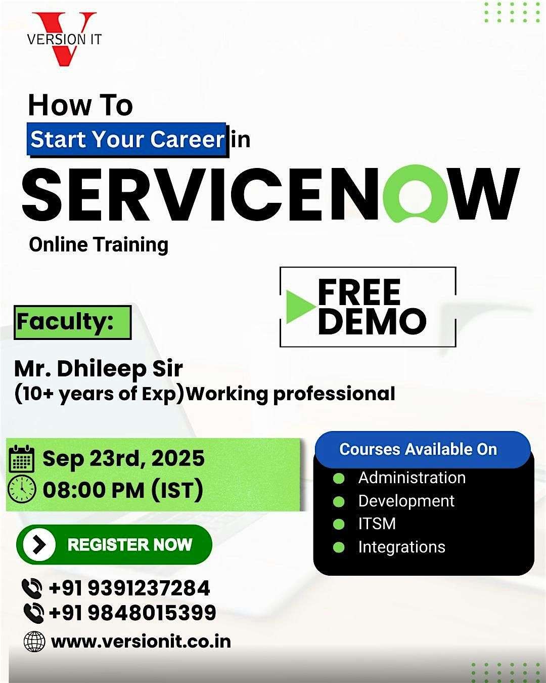 Free Demo | ServiceNow Training In Hyderabad | ServiceNow Course