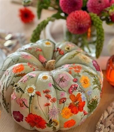 Pressed Flower Pumpkins