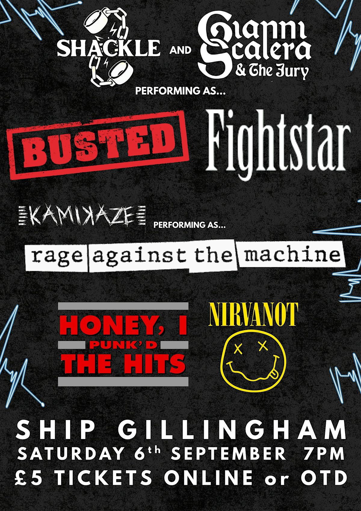 BUSTED \/ FIGHTSTAR Tribute w. RATM tribute + more - Ship Gillingham