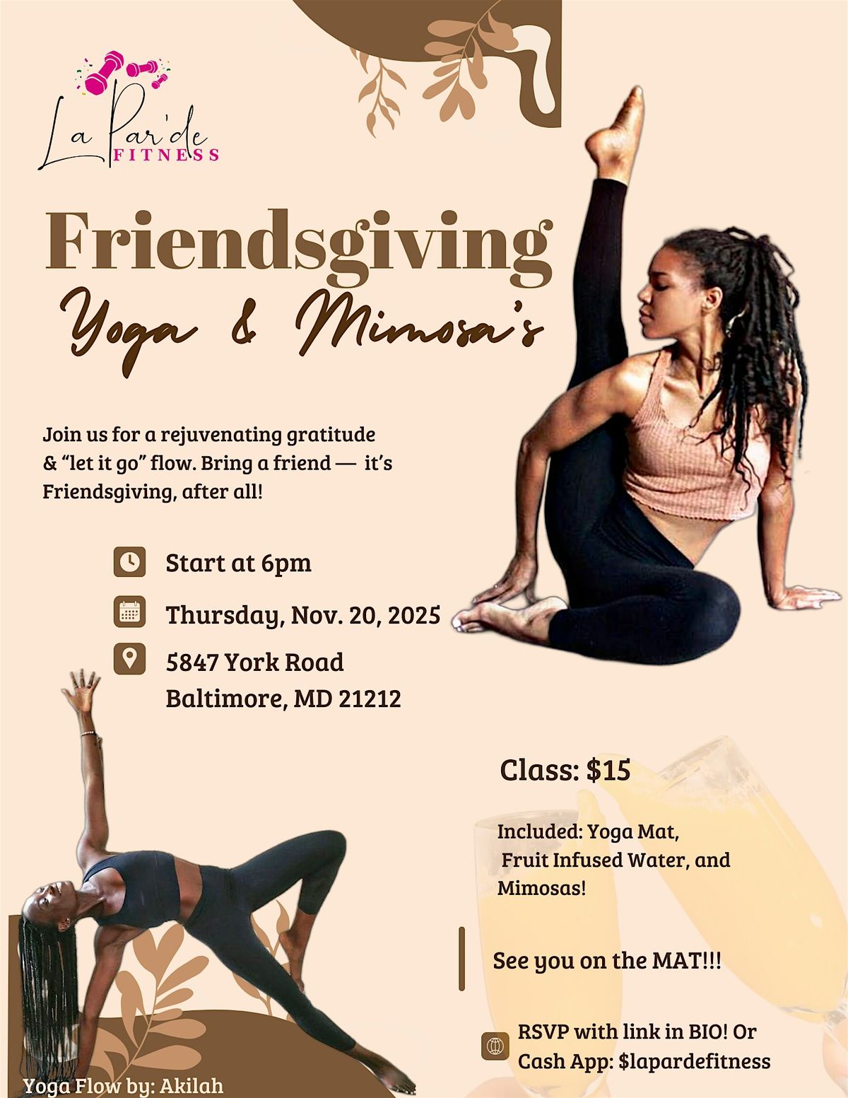 Friendsgiving Yoga & Mimosa\u2019s