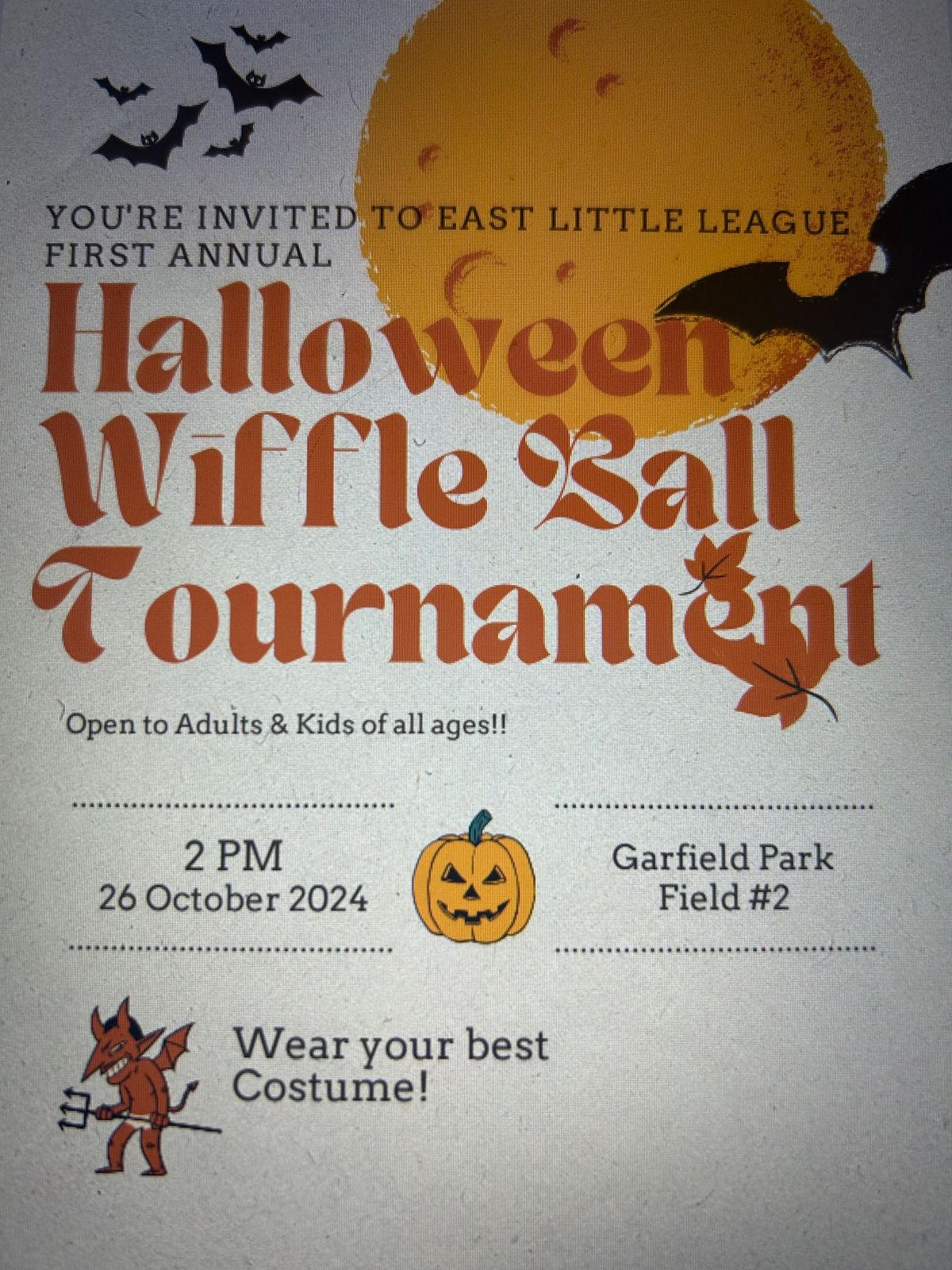 First Annual Halloween Wiffle Ball tournament