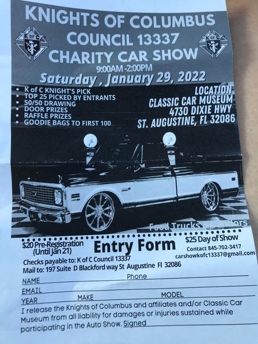 Knights of Columbus Charity Car Show, Classic Car Museum of St