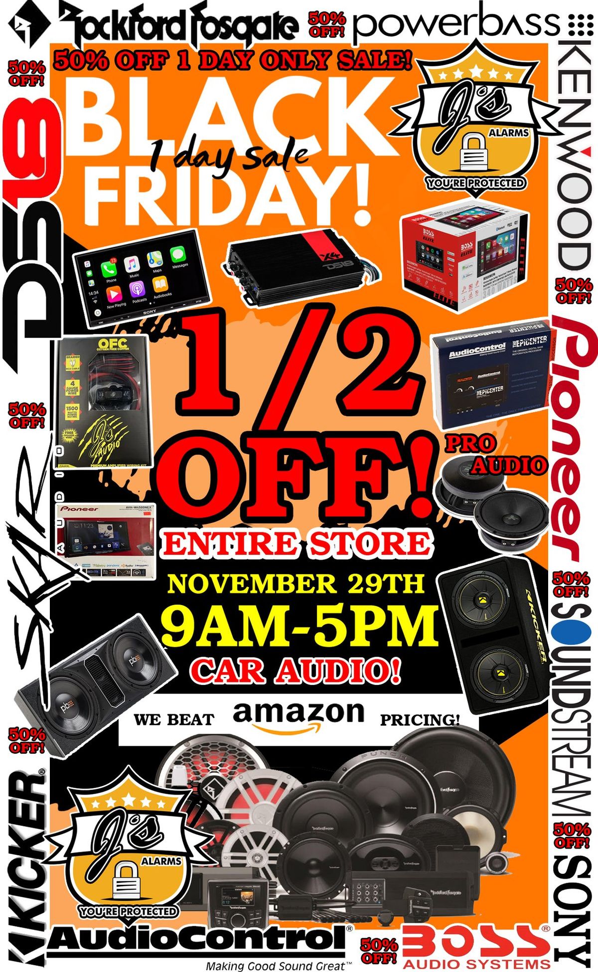 J's Alarms Black Friday 50% OFF SALE!