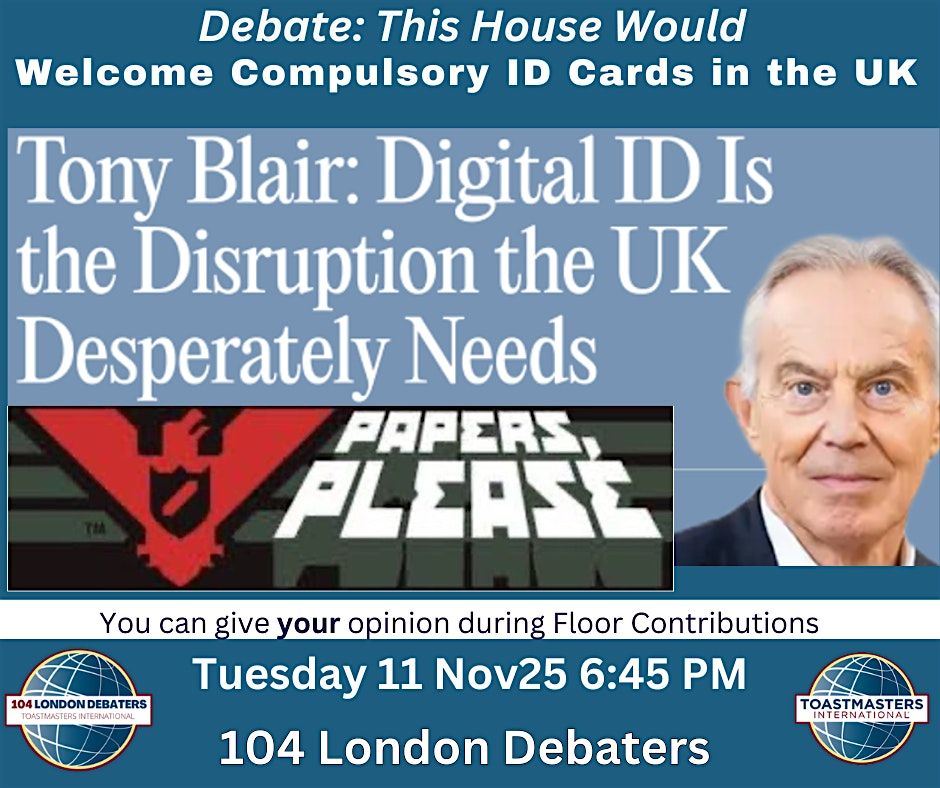 Debate:This House Would Welcome Compulsory ID Cards In The UK