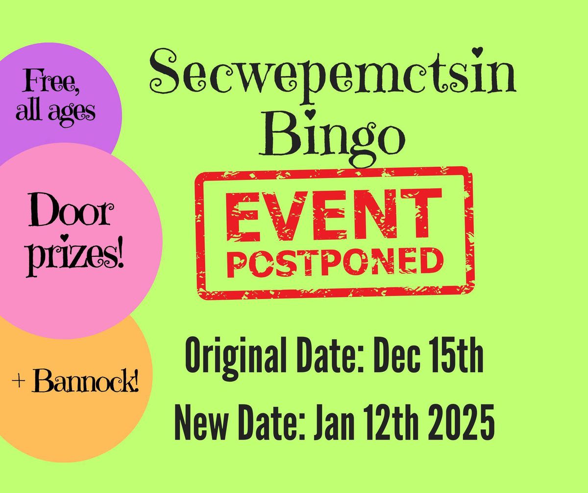 *DATE CHANGE* Secwepemctsin (Kid-friendly) BINGO 